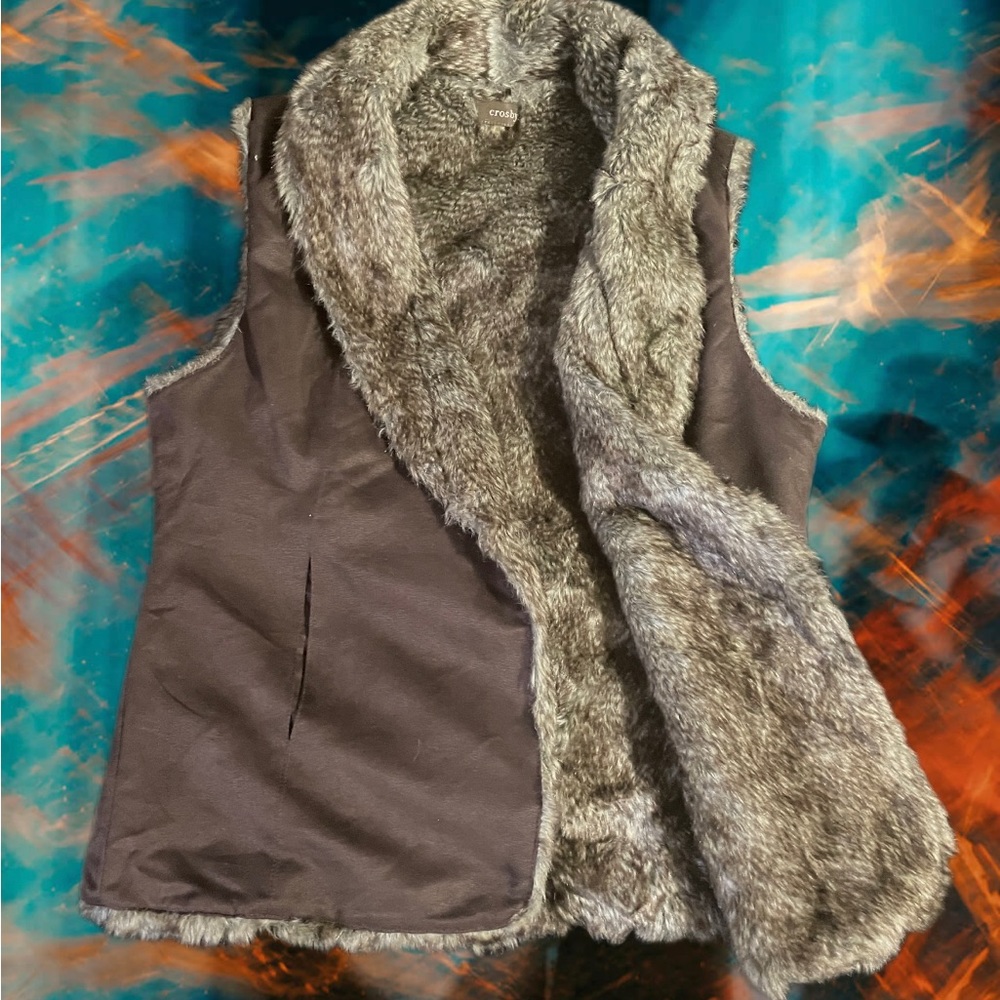 Crosby faux fur and suede vest